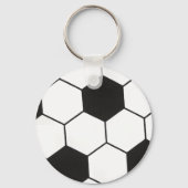 Black And White Soccer Ball Geometric Pattern Sleutelhanger (Achterkant)