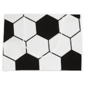 Black and White Soccer Ball Pattern Geometric Groot Cadeauzakje (Voorkant)