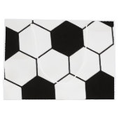 Black and White Soccer Ball Pattern Geometric Groot Cadeauzakje (Achterkant)