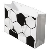 Black and White Soccer Ball Pattern Geometric Groot Cadeauzakje (Voorkant Gekanteld)