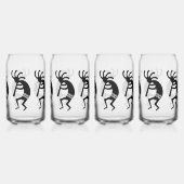 Black and White Southwest Kokopelli Blikvorm Glas (Achterkant)