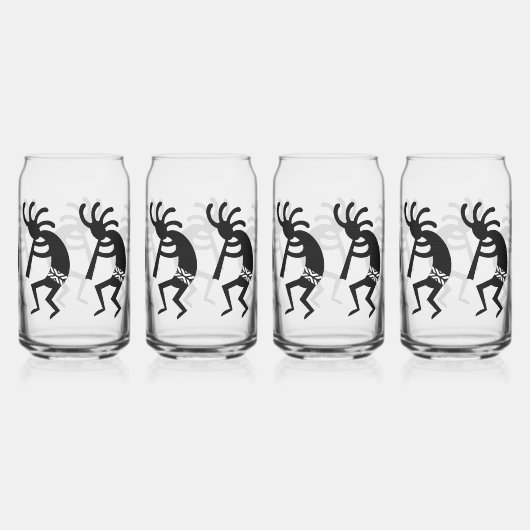 Black and White Southwest Kokopelli Blikvorm Glas (Rechts)