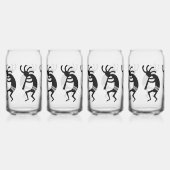 Black and White Southwest Kokopelli Blikvorm Glas (Voorkant)