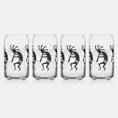 Black and White Southwest Kokopelli Blikvorm Glas (Links)