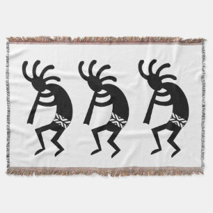 Black and White Southwest Kokopelli Deken