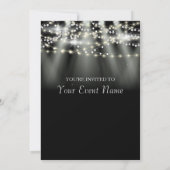 Black and White Sparkling Stars Party Kaart (Achterkant)