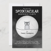 Black and White Spooktacular Owl Halloween Party Kaart (Voorkant)