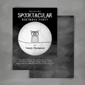Black and White Spooktacular Owl Halloween Party Kaart