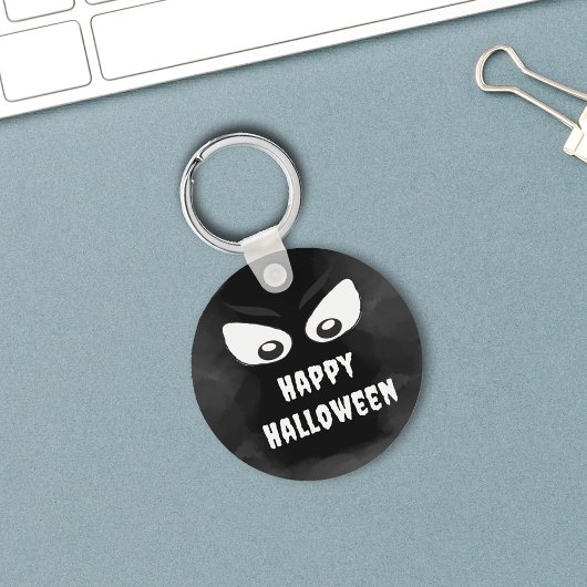 Black and white Spooky Halloween Custom Sleutelhanger