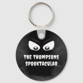 Black and white Spooky Halloween Custom Sleutelhanger (Achterkant)
