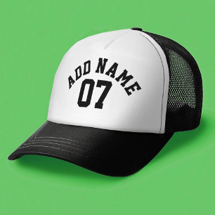 Black and White Sports Jersey Custom Name Number Trucker Pet