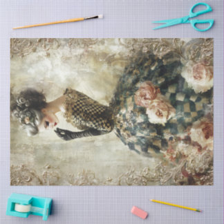 Black and White Spring Portrait Tissue Paper Tissuepapier