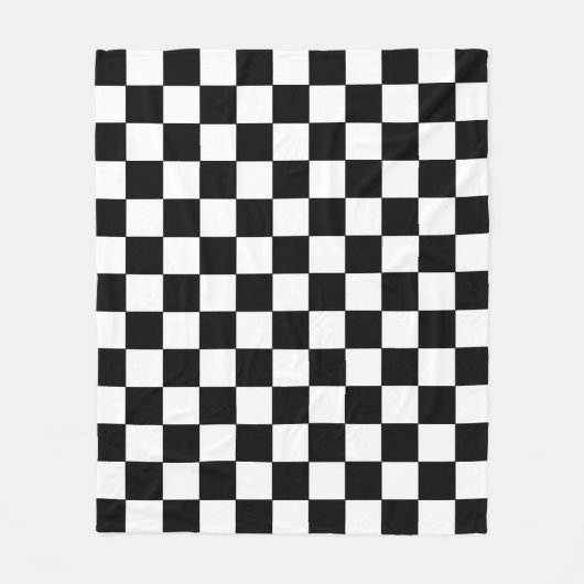 Black and White Squares Checkered Blanket Fleece Deken (Voorkant)