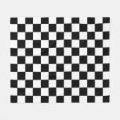 Black and White Squares Checkered Blanket Fleece Deken (Voorkant (Horizontaal))