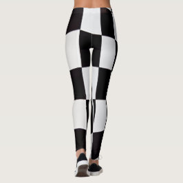 Black and White Squares Pattern Leggings – Classic