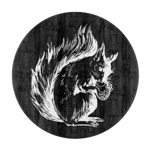 Black and White Squirrel Art Snijplank (Voorkant)