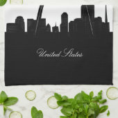 Black and White St. Louis Skyline Theedoek (Gevouwen)