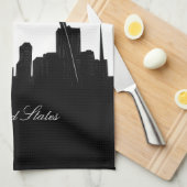 Black and White St. Louis Skyline Theedoek (Quarter Fold)