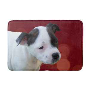 Black and White Staffordshire Bull Terrier Puppy, Badmat