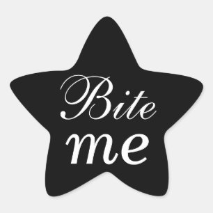Black and White Star Bite me Sticker