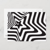 Black and White Star Illusion Briefkaart – Optisch (Voorkant / Achterkant)