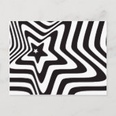 Black and White Star Illusion Briefkaart – Optisch (Voorkant)
