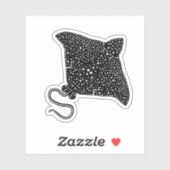 Black and White Stingray Sticker (Vel)