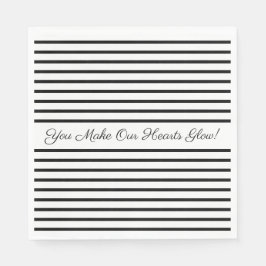 Black and White Stripe Event Typografie Servet