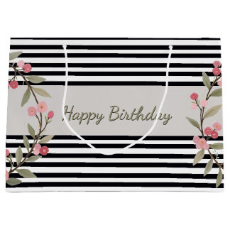 Black And White Stripe Groot Cadeauzakje