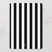 Black and White Stripe Save the Date Cards Kaart (Achterkant)