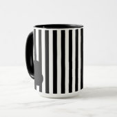 Black and White Stripe Two-Tone Mug (Devant gauche)