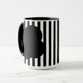 Black and White Stripe Two-Tone Mug (Devant gauche)