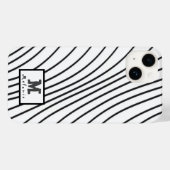Black and white striped Abstract minimal Monogram  Case-Mate iPhone Case (Achterkant (horizontaal))