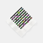 Black and White Striped Floral Servet (Hoek)