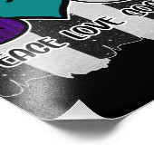 Black and White Striped Peace Soccer Foto Afdruk (Hoek)