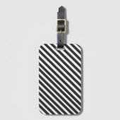 Black and White Stripes Bagagelabel (Voorkant (verticaal))