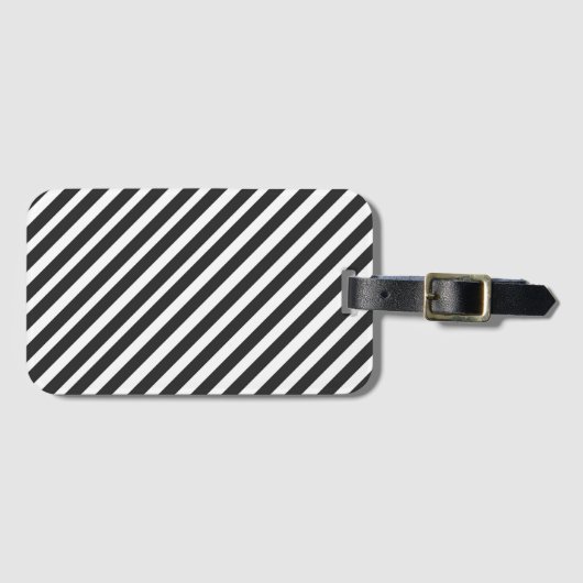 Black and White Stripes Bagagelabel (Voorkant (horizontaal))