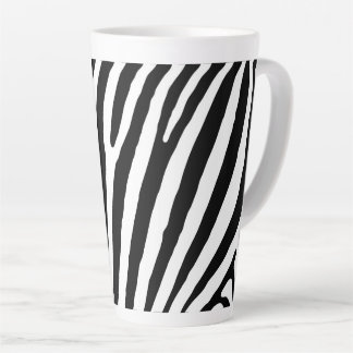 Black and White Stripes on Latte Mok