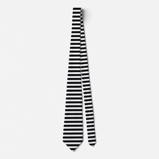 Black and White Stripes Pattern Classy Elegant Stropdas (Voorkant)