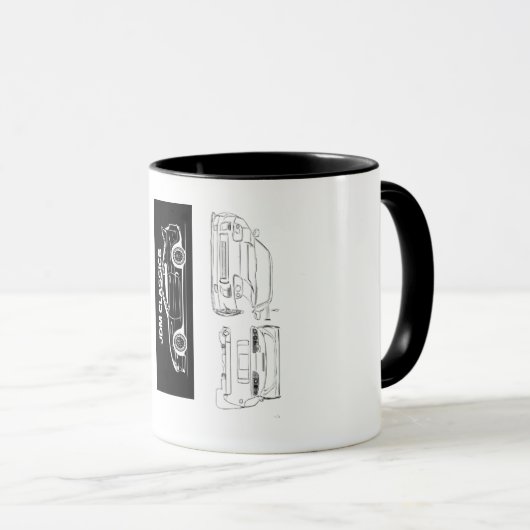 Black and White Supra Mug | Piston & Thread (Devant droit)