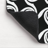 Black and White Swirl Pattern Mousepad Muismat (Hoek)