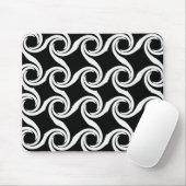 Black and White Swirl Pattern Mousepad Muismat (Met muis)