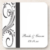 Black and White Swirls Wedding Onderzetter (Voorkant)