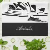 Black and White Sydney, Australië Theedoek (Gevouwen)