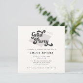 Black and White Tassel Grad Party Invitation (Staand voorkant)