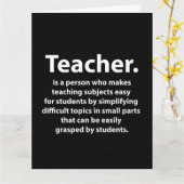 Black and White Teacher Appreciation  Kaart (Gele Bloem)