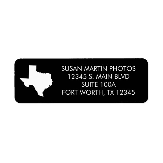 Black and White Texas Modern Minimalist Etiket (Voorkant)