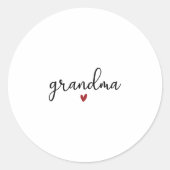 Black And White Text Grandma Heart Love Sticker (Devant)