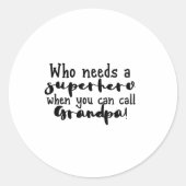 Black And White Text Grandpa Hero Love Sticker (Devant)