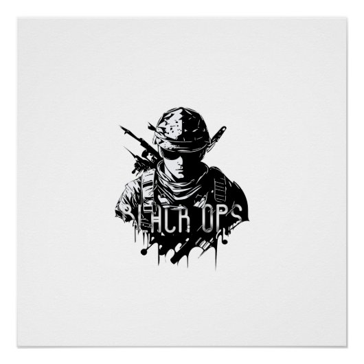 Black and White The Black Ops Glossy Poster (Devant)